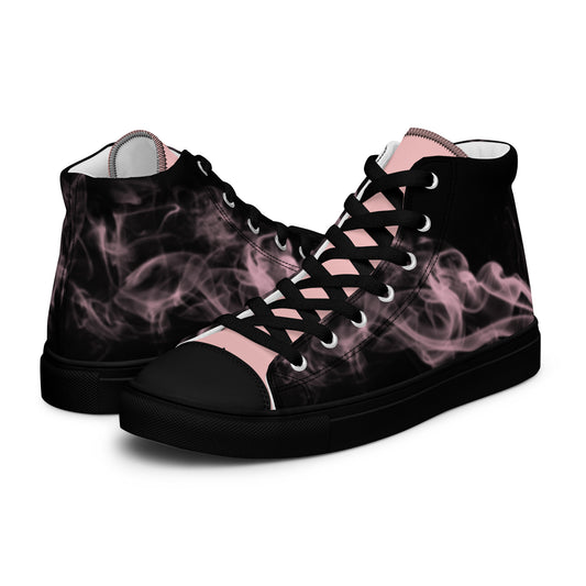Men’s Pink Smoke High Top Canvas Shoes