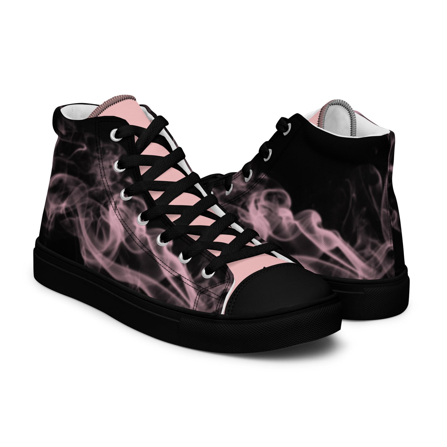 Men’s Pink Smoke High Top Canvas Shoes