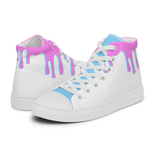 Men’s Neon Drip High Top Canvas Shoes