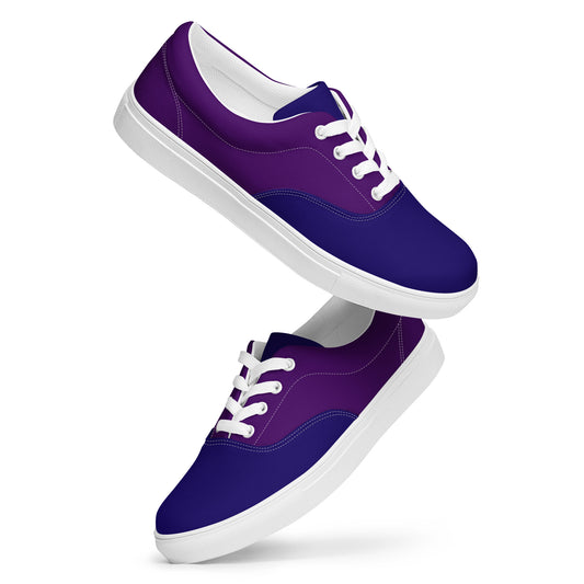 Men’s Blue and Purple Lace-Up Canvas Shoes