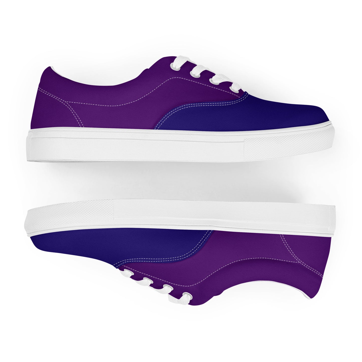 Men’s Blue and Purple Lace-Up Canvas Shoes