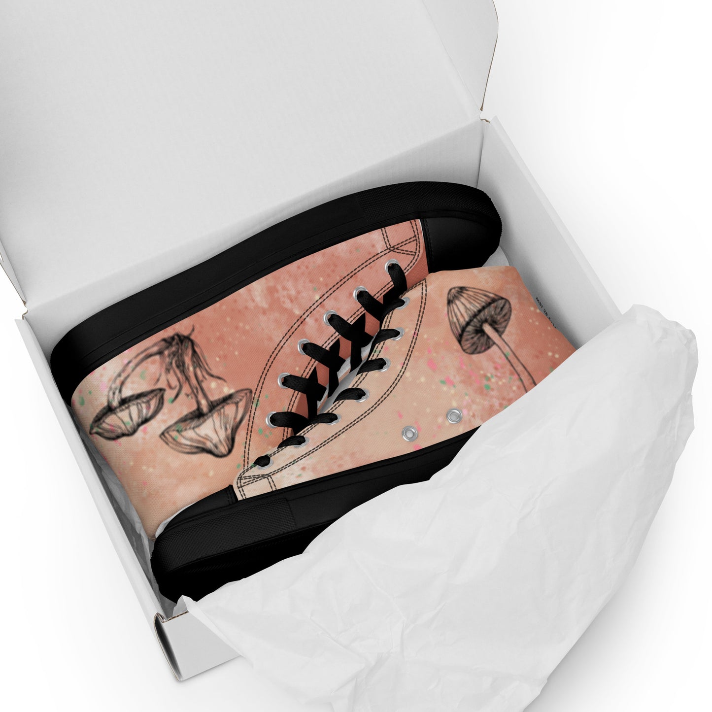 Women’s Pink Mushroom High Top Canvas Shoes