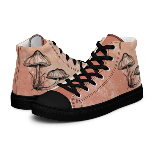 Women’s Pink Mushroom High Top Canvas Shoes