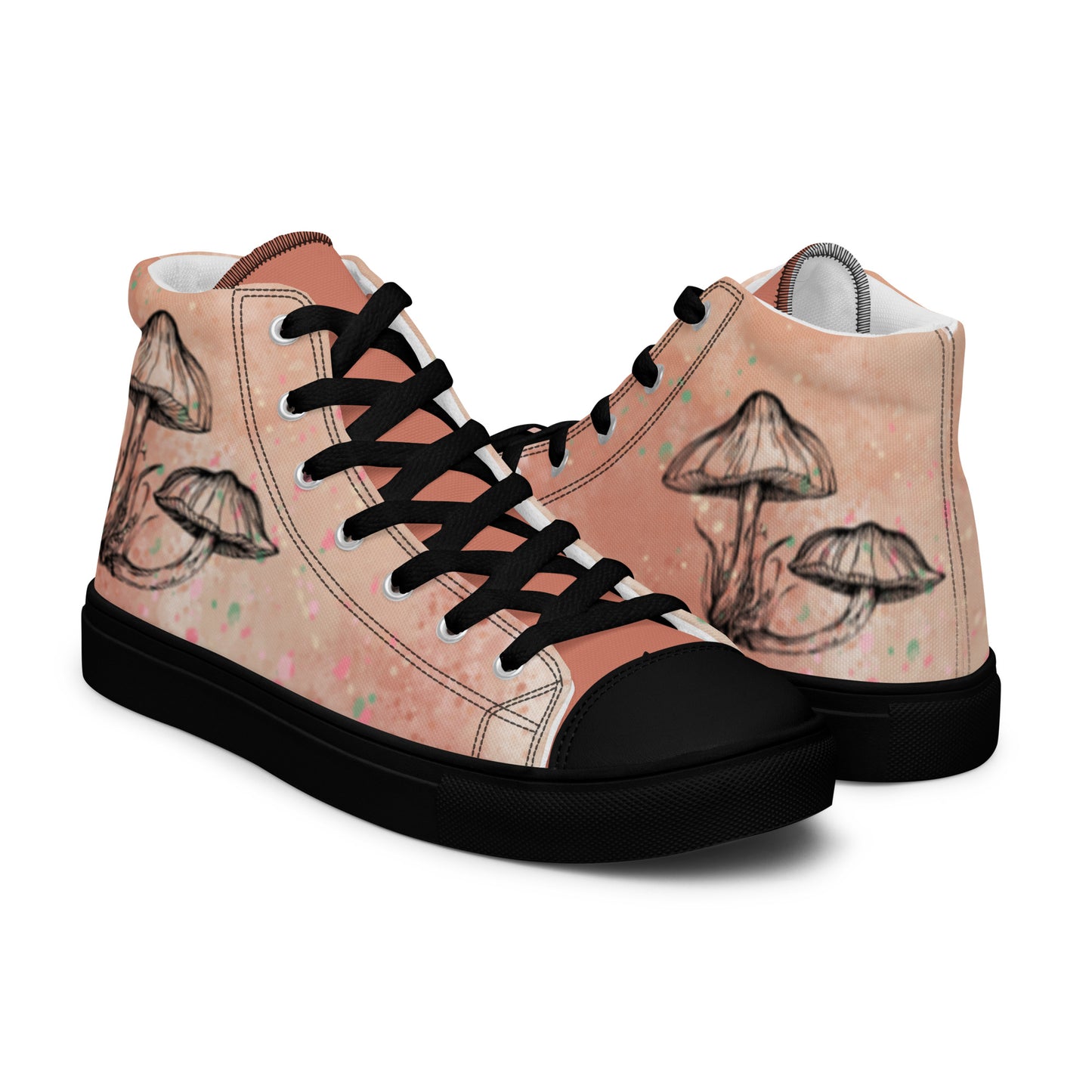 Women’s Pink Mushroom High Top Canvas Shoes