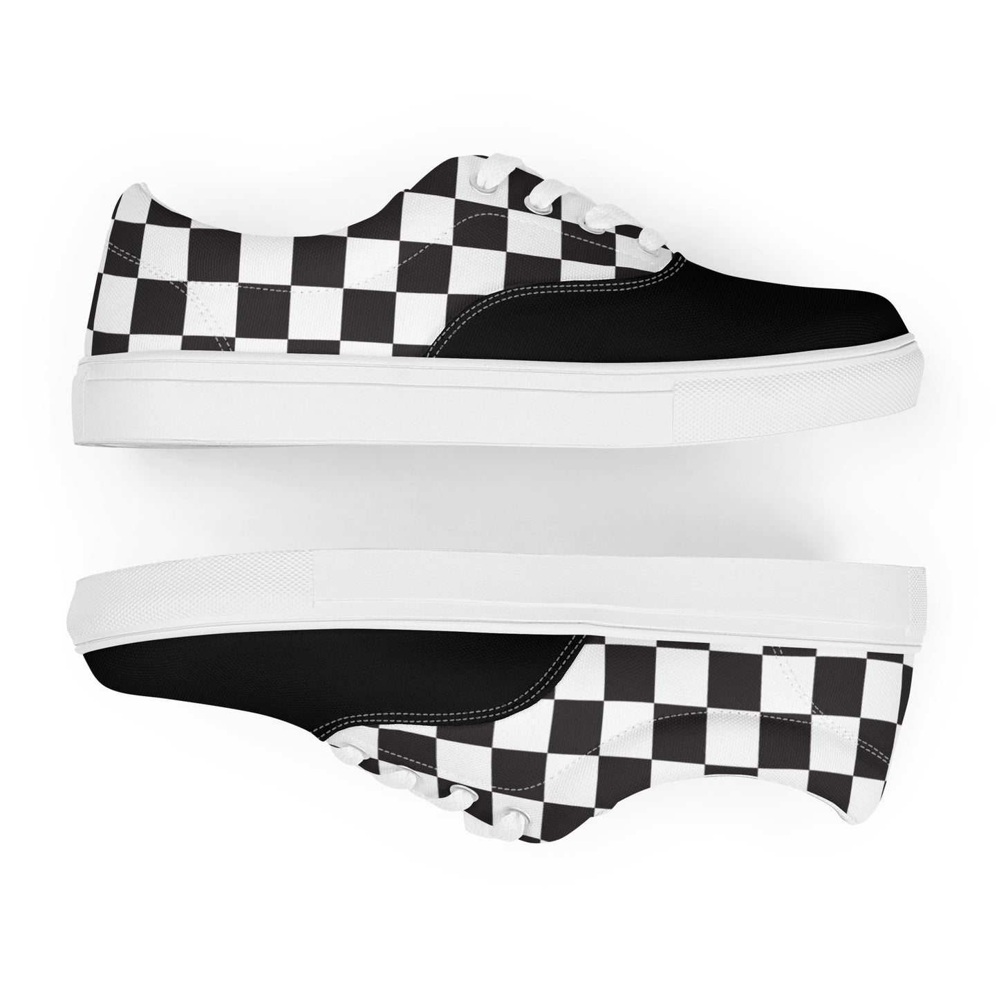 Women’s Checkers Lace-Up Canvas Shoes